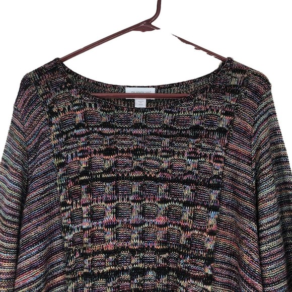Avenue Woman Small Mixed Thread Sweater, Multicolored Soft Threads, Plus 18/20 - Picture 3 of 7